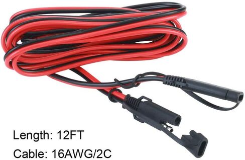 AEISVIK Battery Charging Cables SAE TO SAE 12V-24V Quick Disconnect Extension Cable 2 Pin With Dust Cap DC Connection Cord Plug 12 Feet 16AWG Gauge for Camp Trailer Solar Panels Battrey in Saudi Arabia