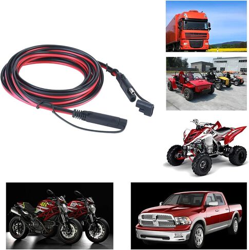 AEISVIK Battery Charging Cables SAE TO SAE 12V-24V Quick Disconnect Extension Cable 2 Pin With Dust Cap DC Connection Cord Plug 12 Feet 16AWG Gauge for Camp Trailer Solar Panels Battrey in Saudi Arabia