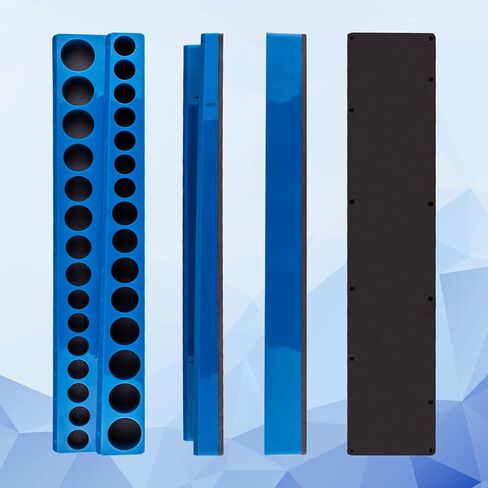 مجموعة منظم المقبس المغناطيسي، 1/4 بوصة، 3/8 بوصة، 1/2 بوصة حامل مقبس متري للمحرك، صواني مأخذ لصندوق الأدوات وعربة الأدوات، تحمل 75 قطعة من المقابس ذات الحجم القياسي (المقابس غير متضمنة) in Kuwait