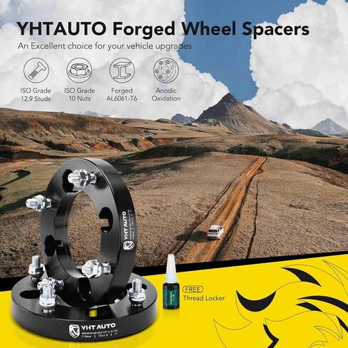 YHTAUTO 4x137mm to 4x156mm Wheel Adapters 1 inch Fits Bombardier, Can-Am, Kawasaki Models, Forged wheel adapters & spacers 1 inch with M12x1.5 Studs 110mm Hub Bore, Not Hubcentric, 2Pcs, Black in Kuwait