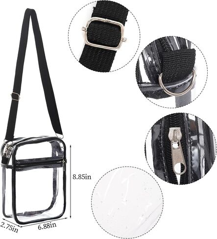 حقيبة شفافة تمر بالجسم، حقيبة محفظة شفافة معتمدة من PVC للنساء للرياضات الخارجية in Kuwait