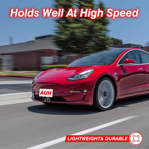 License Plate Frame for Tesla Model 3/Y(2020-2023), No-Drill Front License Plate Holder with Anti-Theft Feature License Plate Bracket Mounting Kit, No Adhesive, Easy Installation in Kuwait