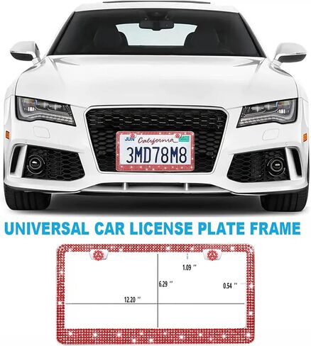 Black Bling License Plate Frame 2 Pack Rhinestone License Plate Frame Car License Plate Frame Sparkly License Plate Frame Holder Bedazzled Glitter License Plate Frame Universal Fit Car Front Rear in Kuwait