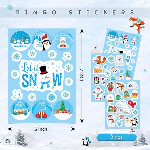Joy Bang Christmas Bingo Game for Kids&Adults Xmas/Holiday/Winter Party Supplies Snowman Bingo Game Xmas Gifts for Kids Xmas Activities for 24 Players Christmas Party Game Favors in Kuwait