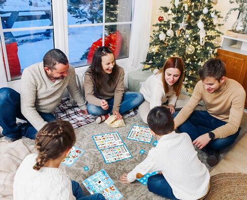 Joy Bang Christmas Bingo Game for Kids&Adults Xmas/Holiday/Winter Party Supplies Snowman Bingo Game Xmas Gifts for Kids Xmas Activities for 24 Players Christmas Party Game Favors in Kuwait