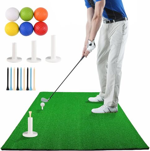 Non-Slip Golf Training Mat, Golf Hitting Mat, Home Golf Turf Practice Mats for Indoor & Outdoor, Golf Chipping Game Training Aids with Rubber Tees - Gifts for Men/Golf Lovers/Beginner in Saudi Arabia