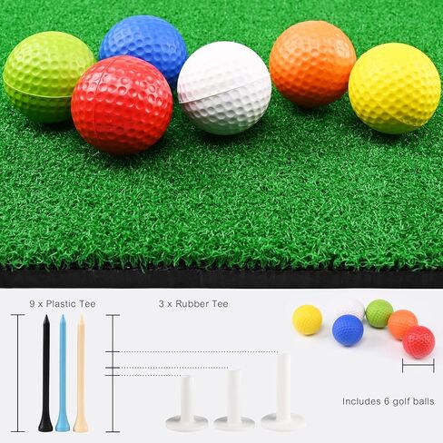 Non-Slip Golf Training Mat, Golf Hitting Mat, Home Golf Turf Practice Mats for Indoor & Outdoor, Golf Chipping Game Training Aids with Rubber Tees - Gifts for Men/Golf Lovers/Beginner in Saudi Arabia