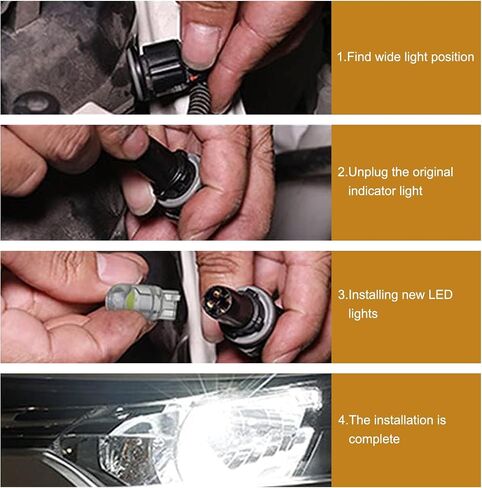 30 PCS T10 Car 194 LED Bulb, 6000K Super Bright 168 2825 W5W Wedge-shaped LED License Plate Light Map Light, 360-degree Lighting Accessories Without Blind Spots, for Most Cars (White) in Saudi Arabia