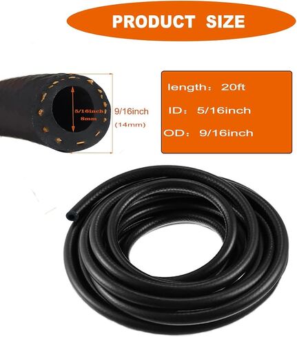 5/16" ID Fuel Line Hose 20FT with 20PCS Hose Clamps NBR Hose for Fuel Systems Engines Tube Hose in Saudi Arabia