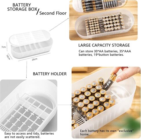 حالة تخزين منظم البطارية الشفاف مع صندوق منظم شاحن شفاف لـ AA-AAAA C D 9V منظم تخزين البطارية سلك شاحن الكابل in Kuwait