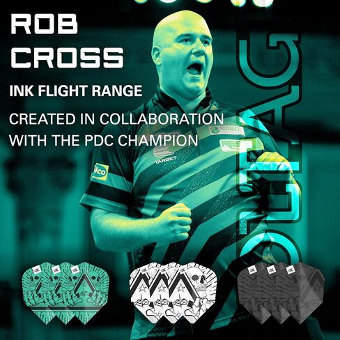 لعبة رمي السهام Rob Cross Ink Design Ten-X Dart Flight - مجموعة من 3 مجموعات (9 في المجموع) in Saudi Arabia