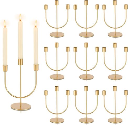 Romadedi Modern Candelabra Black Candle Holders - 3 Arm Wedding Candlestick Holder for Theme Party Table Centrepiece Decor Dining Room Birthday Holiday Christmas in Saudi Arabia