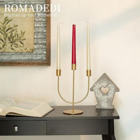 Romadedi Modern Candelabra Black Candle Holders - 3 Arm Wedding Candlestick Holder for Theme Party Table Centrepiece Decor Dining Room Birthday Holiday Christmas in Saudi Arabia