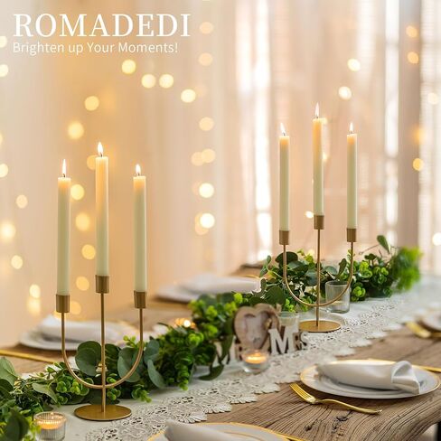 Romadedi Modern Candelabra Black Candle Holders - 3 Arm Wedding Candlestick Holder for Theme Party Table Centrepiece Decor Dining Room Birthday Holiday Christmas in Saudi Arabia