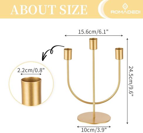 Romadedi Modern Candelabra Black Candle Holders - 3 Arm Wedding Candlestick Holder for Theme Party Table Centrepiece Decor Dining Room Birthday Holiday Christmas in Saudi Arabia