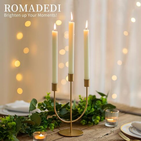 Romadedi Modern Candelabra Black Candle Holders - 3 Arm Wedding Candlestick Holder for Theme Party Table Centrepiece Decor Dining Room Birthday Holiday Christmas in Saudi Arabia
