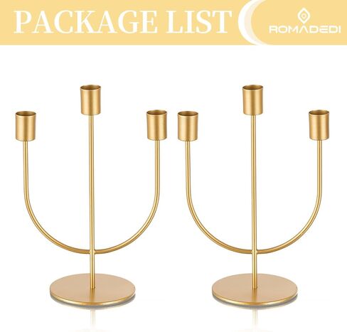 Romadedi Modern Candelabra Black Candle Holders - 3 Arm Wedding Candlestick Holder for Theme Party Table Centrepiece Decor Dining Room Birthday Holiday Christmas in Saudi Arabia