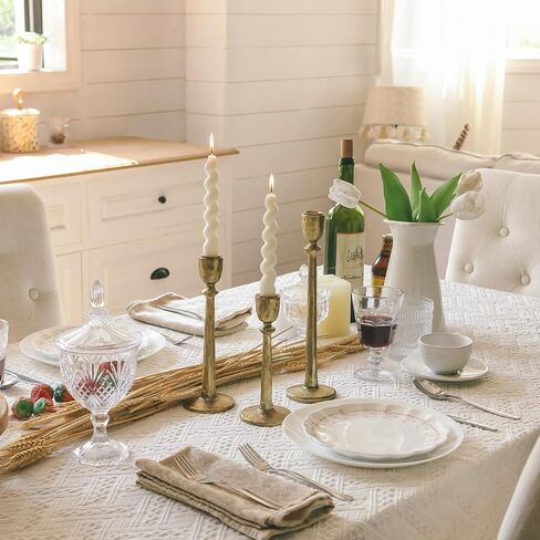 NIKKY HOME Gold Taper Candle Holders Set of 3, Antique Decorative Resin Candlesticks Centerpieces Decor for Dining Room Table Wedding Party Mantle Fireplace in Saudi Arabia