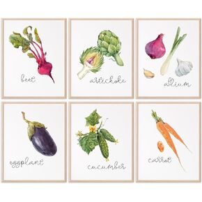 Kitchen Herbs Art Prints - Botanical Prints - (Set of 6) - Unframed - 8x10s | Dining Room Decor - Gifts for Chef or Cook - Restaurant Decor - Rosemary, Thyme, Mint, Parsley, Oregano, and Bay Leaves in Kuwait