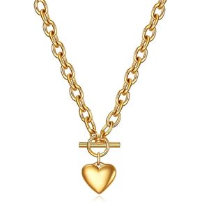 Chunky Gold Silver Plated Heart Choker Layered Heart Chain Necklaces Y2K Grunge Jewelry Gifts for Women in Kuwait