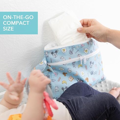 Bumkins Waterproof Wet Bag for Baby, Travel, Swim Suit, Cloth Diaper, Pump Parts, Pool, Gym Clothes, Toiletry, Hook to Stroller, Daycare, Reusable Zip Bag, Wetdry Packing Pouch, Starry Cactus Dk Green in Kuwait