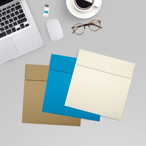 مغلفات دعوة مربعة من LUXPaper | قشر واضغط | 7 × 7 | ذهبي ميتاليك | 80 رطل. نص | 50 الكمية in Kuwait