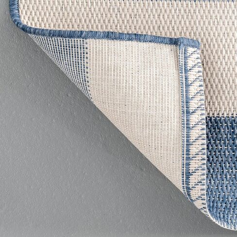 nuLOOM Robin Multi Stripe Indoor/Outdoor Runner Rug, 2' x 8', Grey in Saudi Arabia