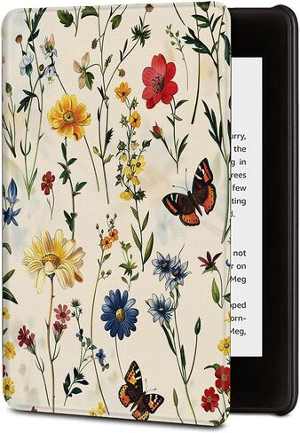 حالة من Kindle Paperwhite 11th Generation 6.8 "، غطاء جلدي PU متين مع غطاء الاستيقاظ/النوم التلقائي للجيل الحادي عشر من Paperwhite و Signature Edition 2021 تم إصداره ، Sunflower Ghost in Kuwait