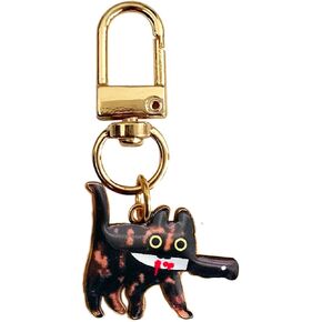 POYAMUSE Lovely Cat Keychain Kitty Keyring for Women Men Pet Memorial Jewelry