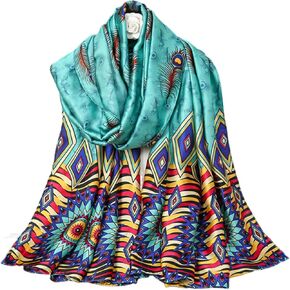 Aufeel Fashion Scarves 100% Silk Felling Scarf Long Lightweight Sunscreen Shawls Wrap for Women Hair Scarves