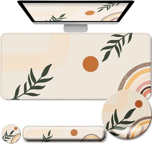 Desk Mat Set + Keyboard and Mouse Pad with Wrist Rest Support,4-in-1 Large Mousepad Computer Mats for Desktop Home & Office-with God in Kuwait