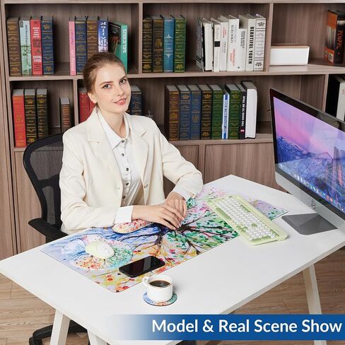 Desk Mat Set + Keyboard and Mouse Pad with Wrist Rest Support,4-in-1 Large Mousepad Computer Mats for Desktop Home & Office-with God in Kuwait