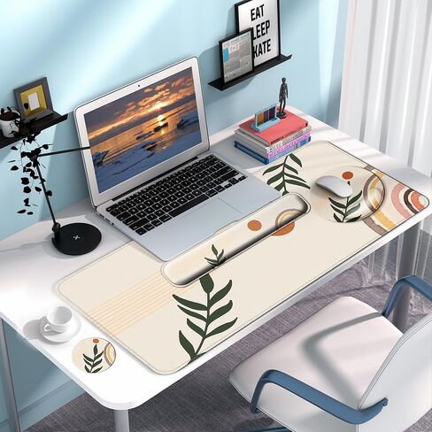 Desk Mat Set + Keyboard and Mouse Pad with Wrist Rest Support,4-in-1 Large Mousepad Computer Mats for Desktop Home & Office-with God in Kuwait