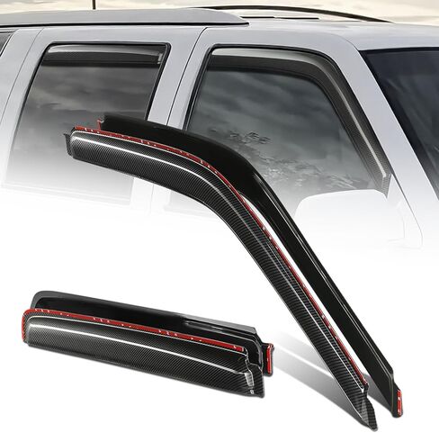 DNA MOTORING WVS-015 حاجب نافذة تهوية الدخان الداكن، واقي من المطر/الشمس، قطعتين، متوافق مع 99-07 سيلفرادو 1500/01-07 سيلفرادو 1500 HD 2500 HD 3500/99-06 سيلفرادو 2500 in Kuwait