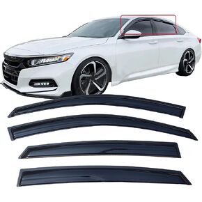 Tape On Window Visor Compatible with 2014-2018 Chevrolet Silverado GMC Sierra 1500/2500HD/3500 HD Extended Cab, Side Vent Window Deflector Rain Guard Shade, Truck Accessories-4pcs