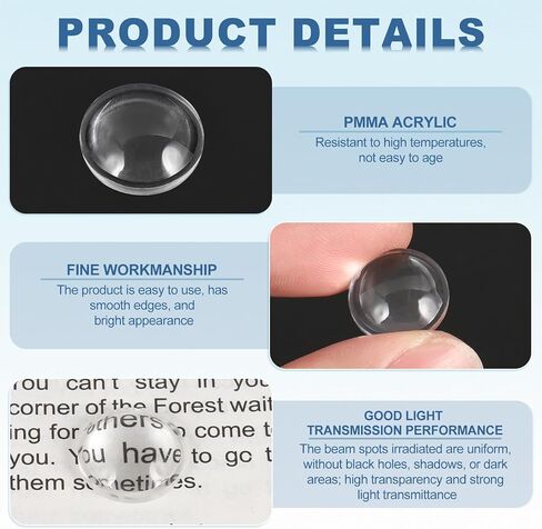 PATIKIL Diameter 29mm Flat Convex Lens, 15 Pcs Height 8.5mm PMMA Acrylic LED Optical Convex Condenser Lens with Edge for Flashlight Car Bike Head Lamp Spotlight, Transparent in Kuwait
