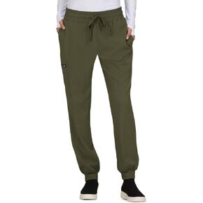 koi Basics Women's 741 Gemma Jogger Pant (Heather Grey, Medium Petite)