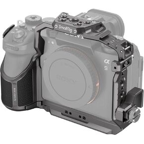 SmallRig Camera Cage for Sony Alpha 9 III, Fits Plate for Arca-Type, Compatible with RS 2/RSC 2/RS 3 Stabilizer, with a Cable Clamp for HDMI, Cold Shoe, QD Socket, NATO Rail and Threaded Holes -4533