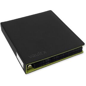 Vault X Premium Exo-Tec 3 Ring TCG Binder for 9 Pocket Trading Card Pages - 50+ Page Capacity Easy Open 3 D-Ring Clip Binder for TCG CCG Photo Cards (Large, Red)