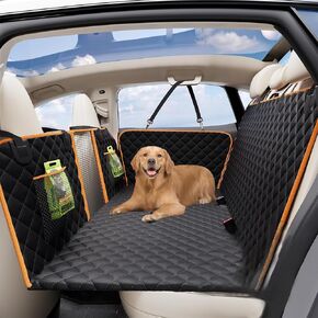 PAWZIC Back Seat Extender for Dogs, 100% Waterproof Hard Bottom Dog Car Seat Cover, Non Inflatable Dog Bed for Car Backseat, Large Sturdy Backseat Dog Cover for Cars Trucks and SUVs