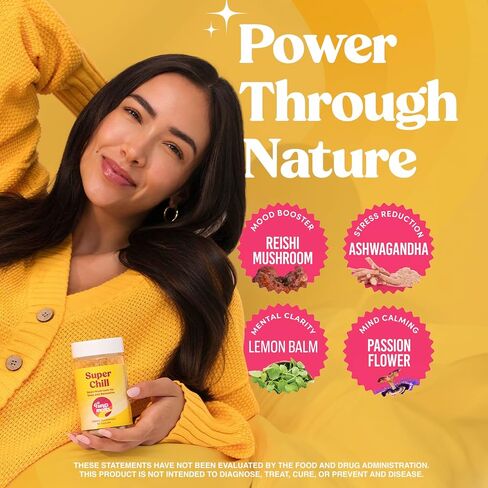Super Chill - Sleep & Relaxation Supplement, Stress Relief, Healthy Cortisol, Reishi Mushroom Extract, Ashwagandha, L-Theanine, Passion Flower - 63 Count in Saudi Arabia