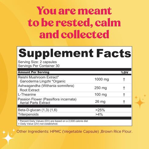 Super Chill - Sleep & Relaxation Supplement, Stress Relief, Healthy Cortisol, Reishi Mushroom Extract, Ashwagandha, L-Theanine, Passion Flower - 63 Count in Saudi Arabia
