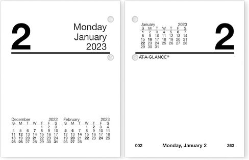 إعادة تعبئة تقويم المكتب اليومي AT-A-GLANCE 2023، 3 بوصة × 3-3/4 بوصة، صغير الحجم، إعادة التعبئة A، أوراق فضفاضة (E91950) in Saudi Arabia