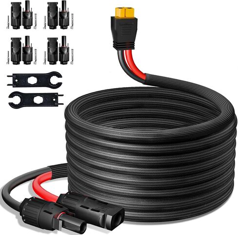 كابل الطاقة الشمسية إلى XT60 بطول 10 أقدام/3.048 متر، كابل تمديد 12AWG XT60 مع زوجين من IP67-ذكر/أنثى موصلات شمسية لسلك تمديد اللوحة الشمسية إلى محطة طاقة RV in Kuwait