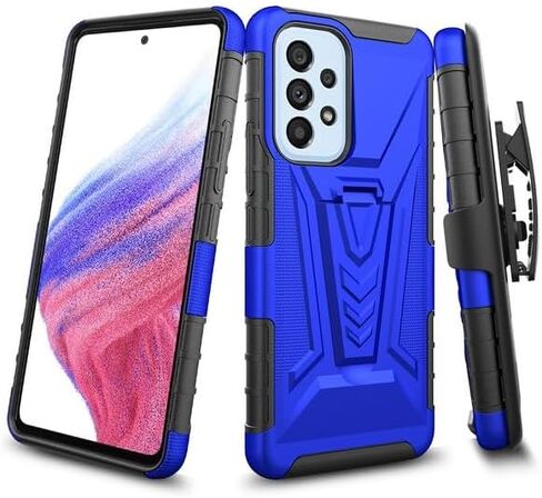 لهاتف Samsung Galaxy A23 5G (SM-A236) - حافظة هاتف مقاومة للصدمات مع مشبك حزام - أسود VX in Kuwait