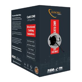 كابل Cat6 Riser بطول 1000 قدم (CMR) | موصلات نحاسية صلبة 100% | 550 ميجا هرتز، 23AWG 4 أزواج، UTP | نجح اختبار محلل Fluke DTX-1800 | تم تصميمه بدقة لتحقيق الموثوقية باللون الأبيض