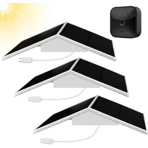 لوحة شمسية متوافقة مع كاميرا Blink Outdoor (الجيل الثالث) Blink XT XT2، بطارية مدمجة قابلة لإعادة الشحن بقدرة 5000 مللي أمبير في الساعة، لوحة شمسية 4 وات لكاميرا الأمان الخارجية (الكاميرا غير متضمنة)