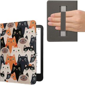 حافظة kwmobile متوافقة مع Amazon Kindle Paperwhite 11. حافظة الجيل 2021 - غطاء من البولي يوريثان مع حزام - بطاقة التارو أزرق داكن/أصفر/أسود