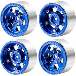 MOHERO 4Pcs 1.3 Aluminium Beadlock Wheel Rims for 1/18 1/24 RC Crawler TRX4M Axial SCX24 Upgrade Parts (Black) in Kuwait