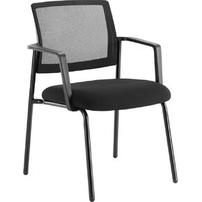 Stackable Waiting Room Chairs, Reception Guest Chair for Office Business Conference with Arm, Set of 2, Grey